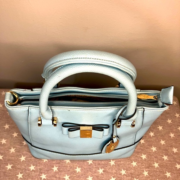 Brangio Hand Bag Medium Tote Purse Baby Blue Italian  Made - Picture 5 of 12